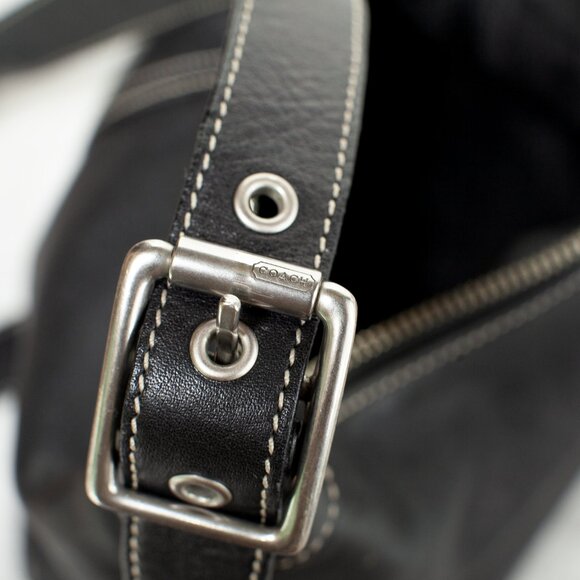 Coach Legacy 9566 Black Leather Crossbody Hobo Bag | Convertible | Authentic - Picture 7 of 8